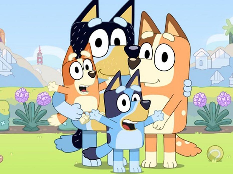 Bluey, Bingo, Dad, and Mum